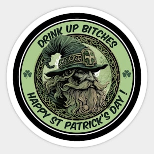 Funny Happy St Patrick's Day Drinking Sticker